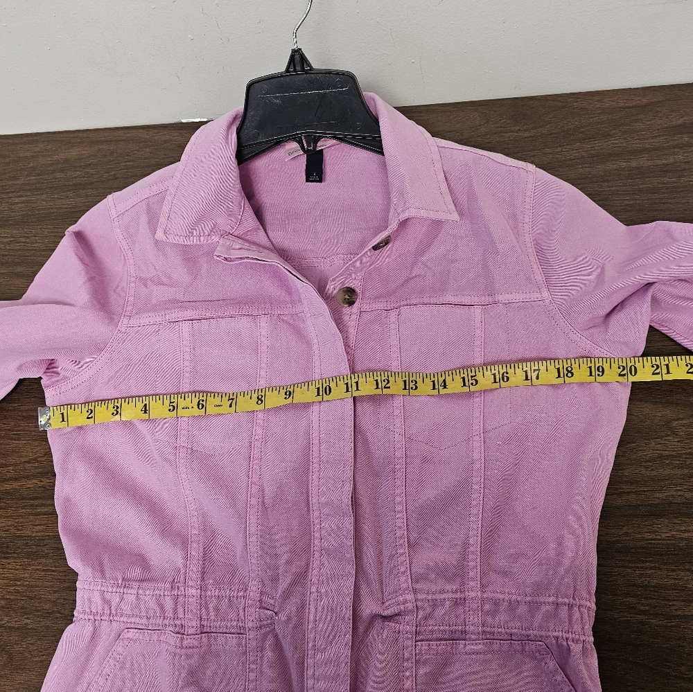 Universal Thread Women's Long Sleeve Button Down Coveralls Jumpsuits Pink - Picture 2 of 8